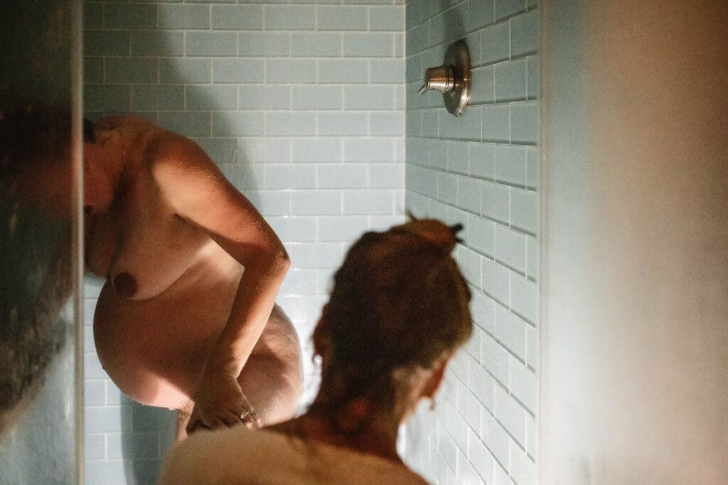 using the shower for relief during transition