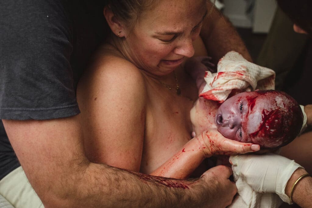 looking at baby's face for the first time